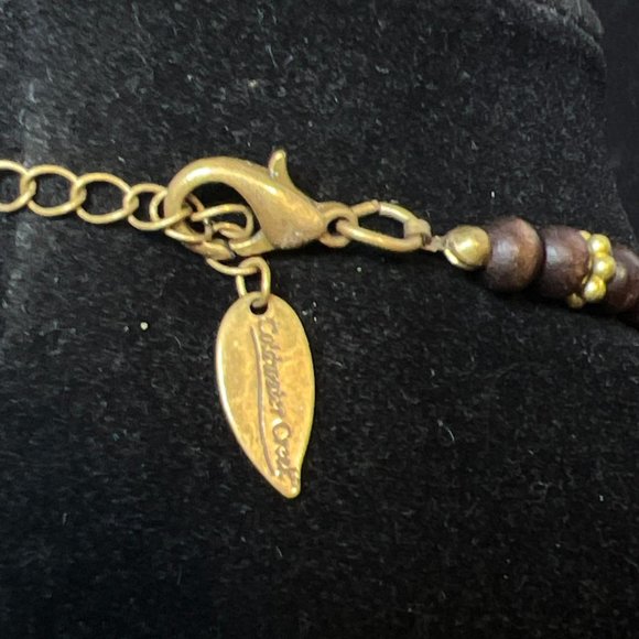 Cold Water Creek Gold Tone Abalone Shell Pendant Necklace (4119) - Picture 5 of 6